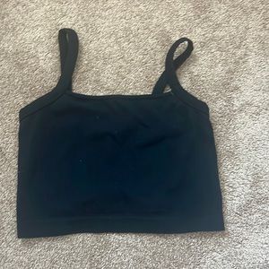 Black cropped tank top